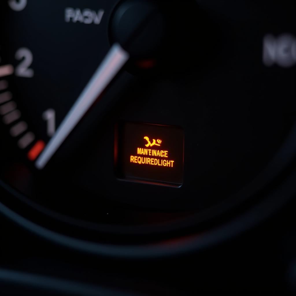 Car Maintenance Light Illuminated on Dashboard