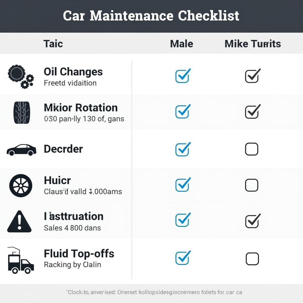 Car Maintenance Plus Checklist