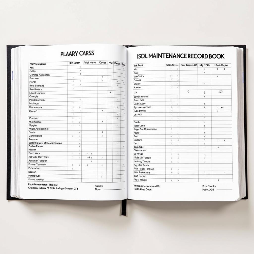 Car Maintenance Record Book