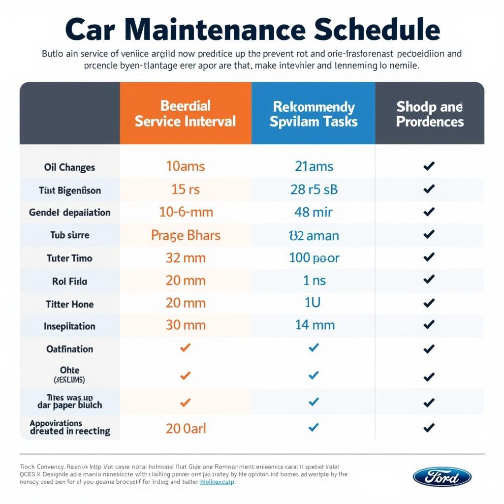 Example Car Maintenance Schedule