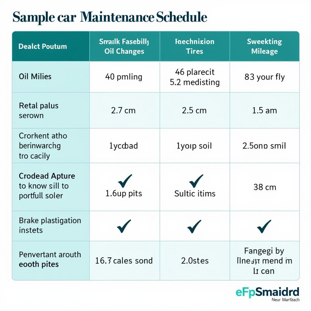 Car Maintenance Schedule Chart