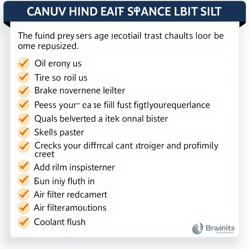 Car Maintenance Schedule Checklist