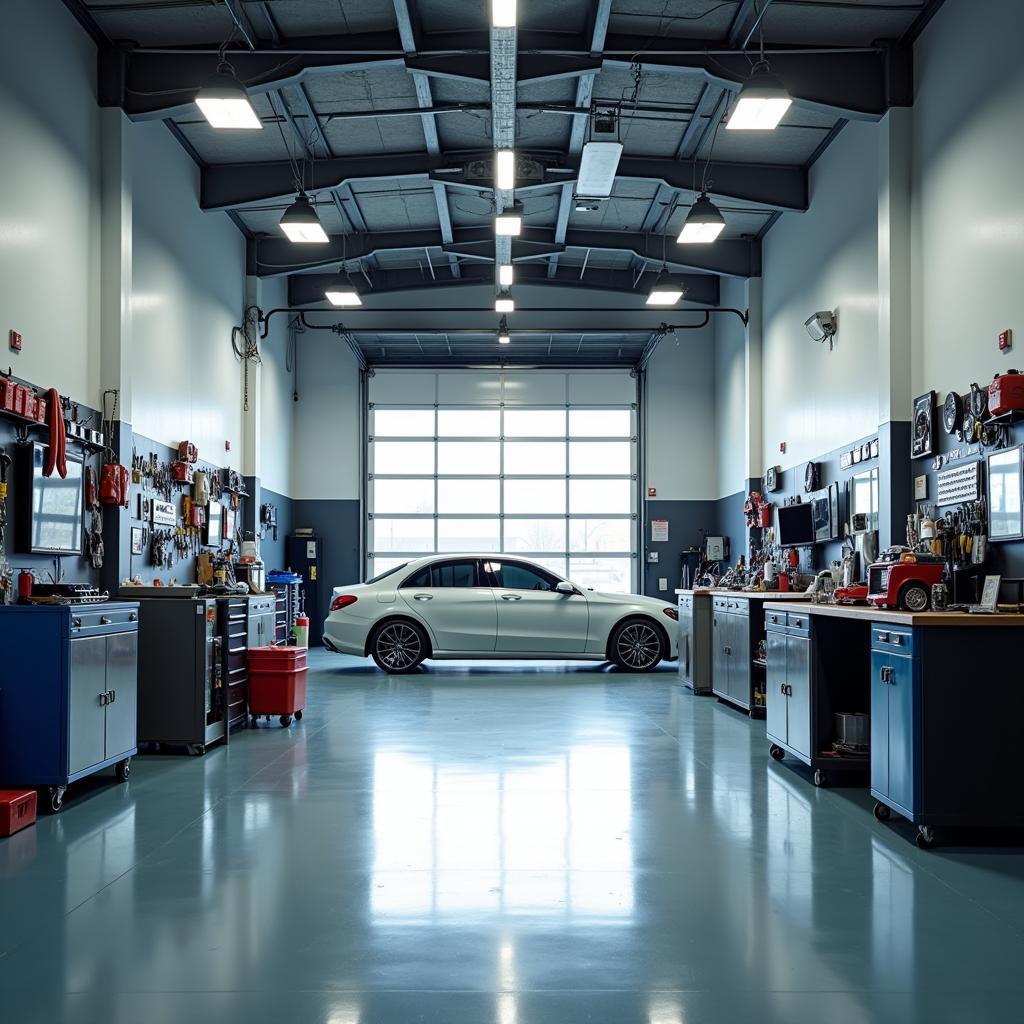 Clean and Organized Car Maintenance Shop