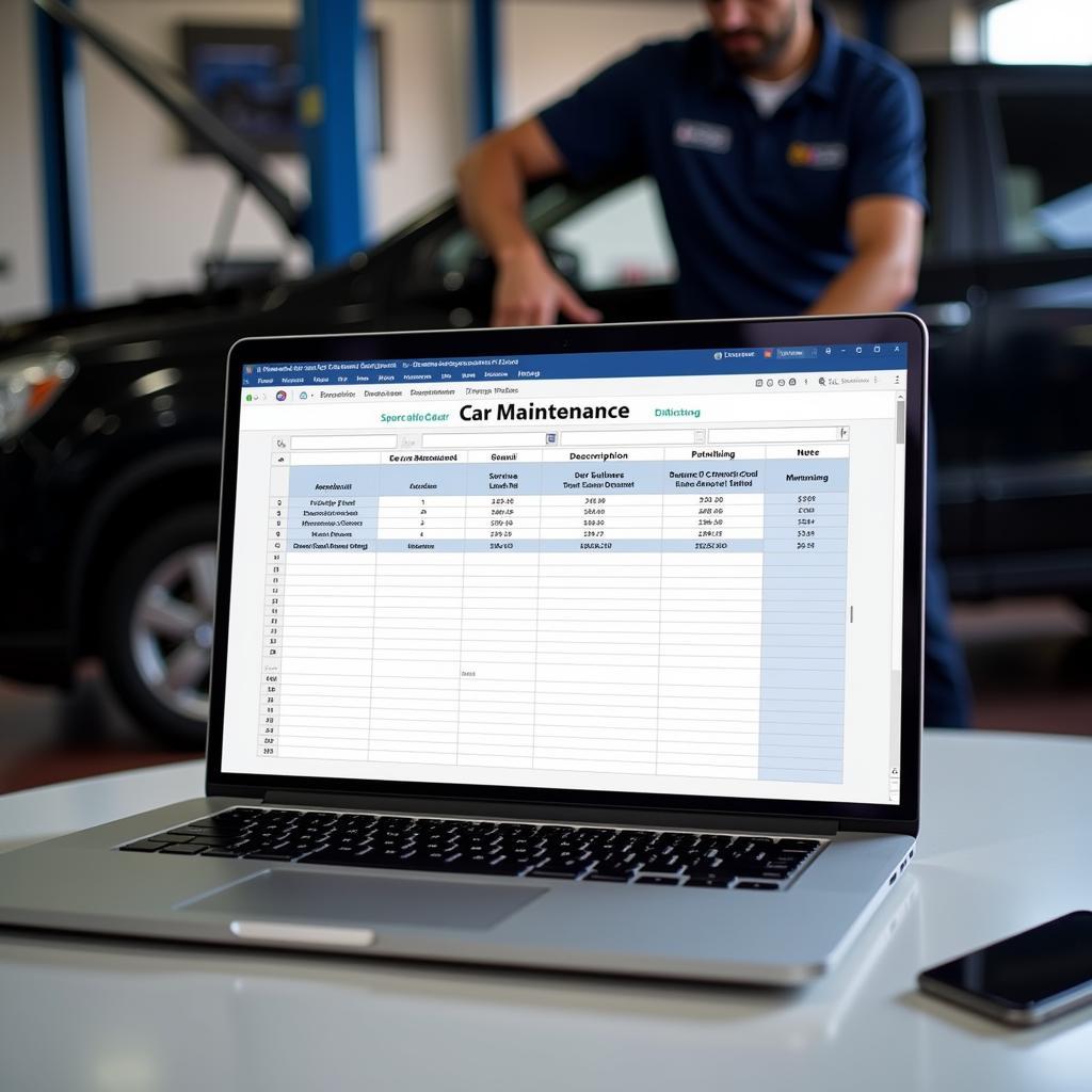 Example of a Car Maintenance Spreadsheet