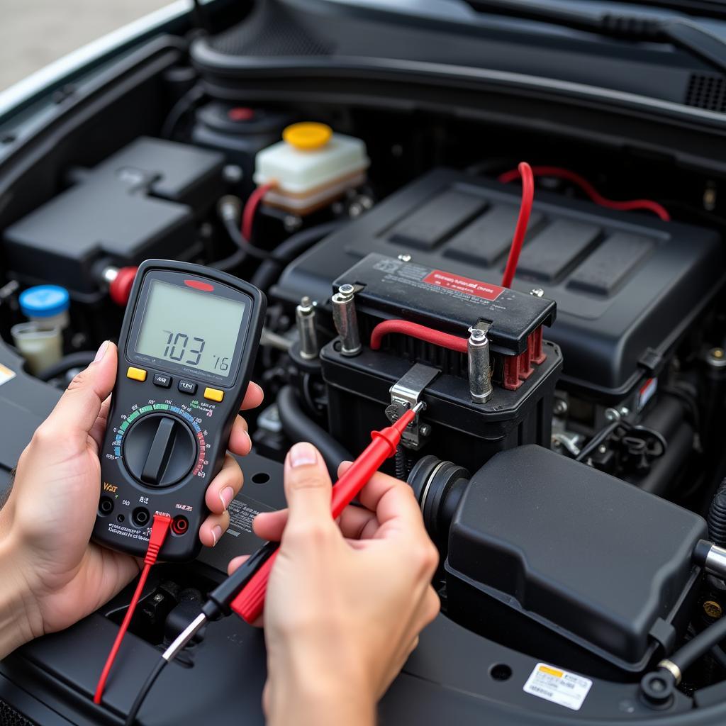 Checking car battery with multimeter when car won't start