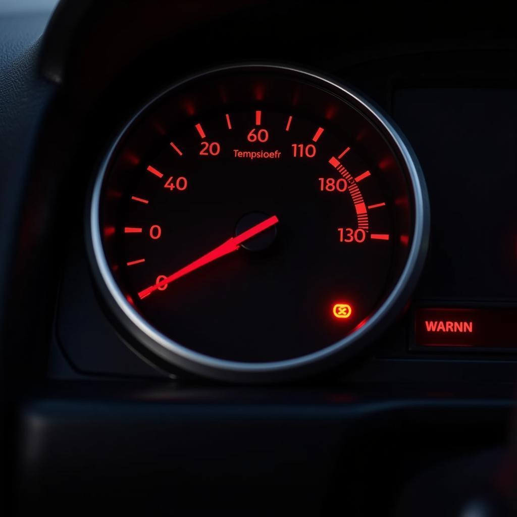 Car overheating dashboard warning light