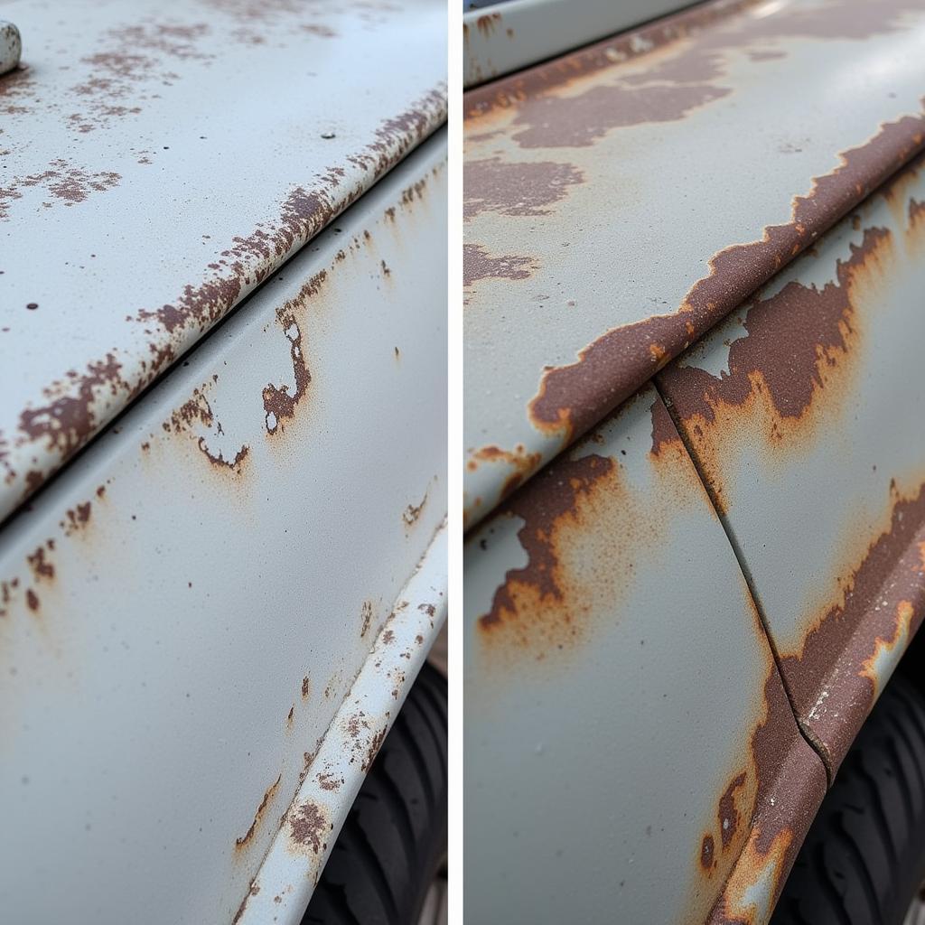 Close-up of Oxidized Car Paint