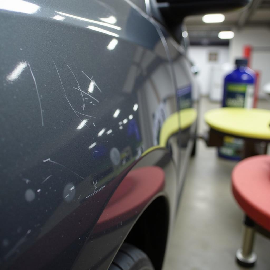 Car paint scratch repair detailing