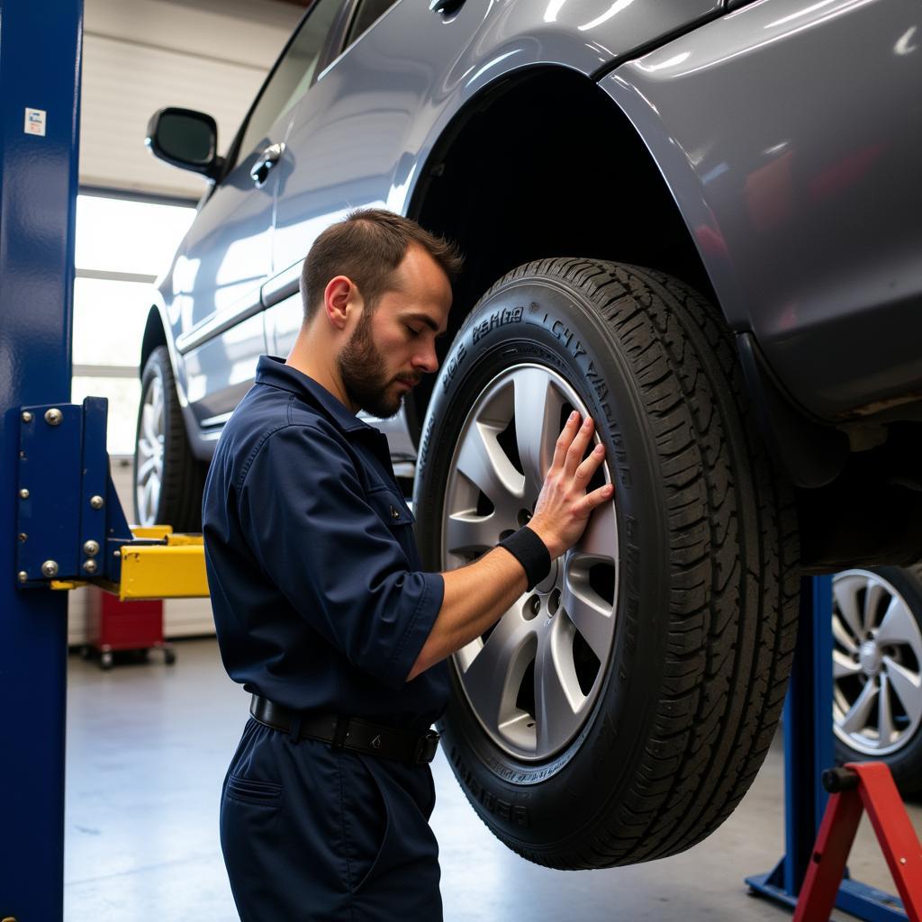 Rotating Car Tires