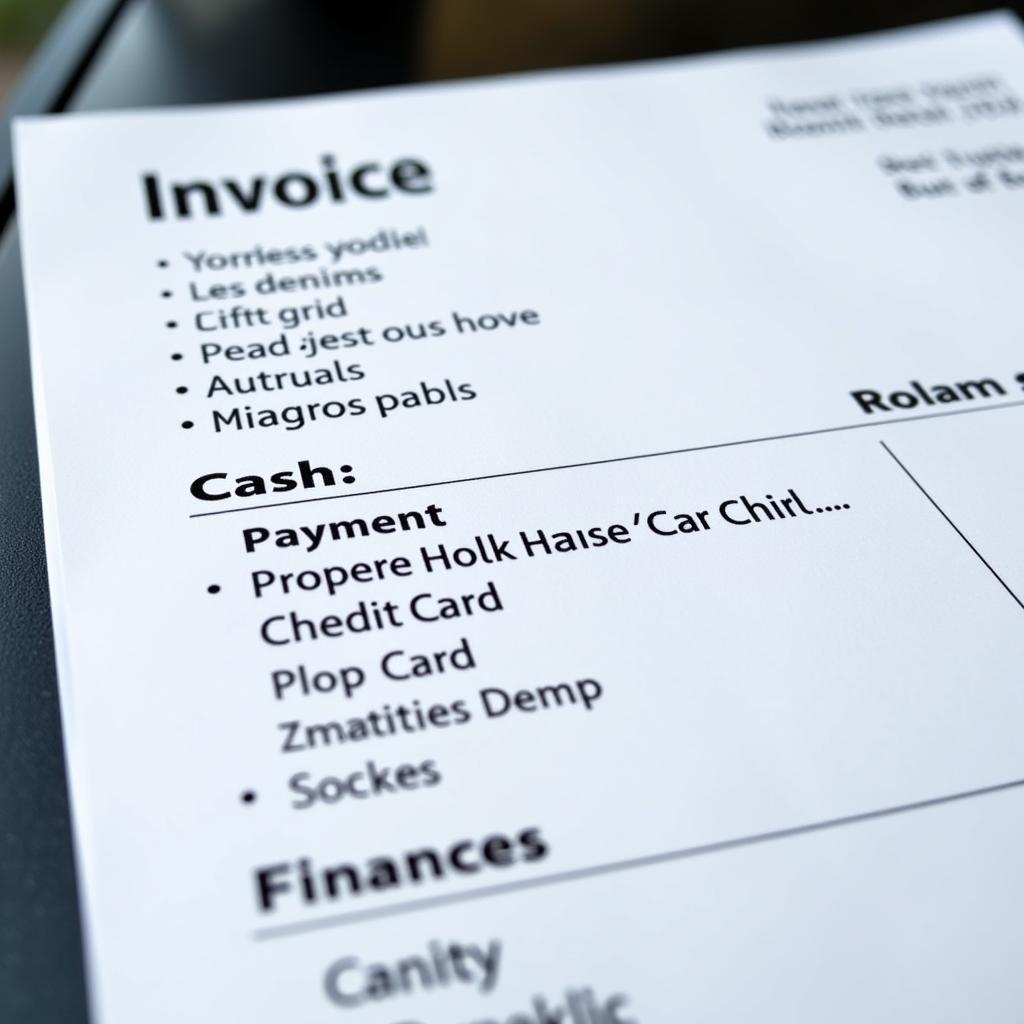 Reviewing a car repair invoice with payment options