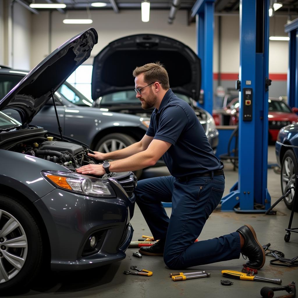 Car Repair in Tennessee: A Mechanic Working on a Vehicle