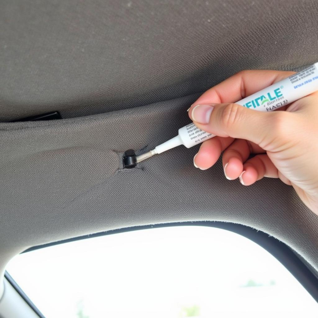 Repairing a Hole in Car Roof Lining