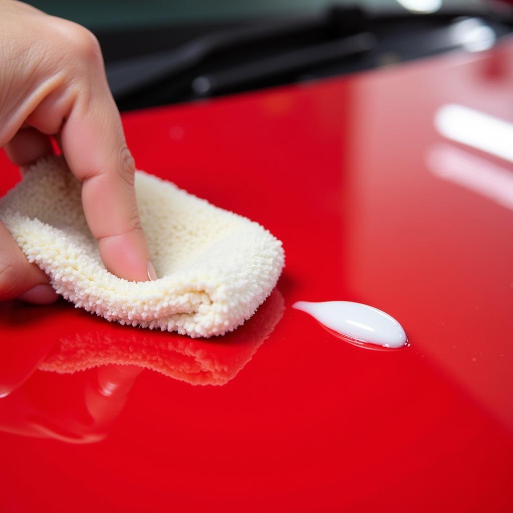 Applying Car Scratch Remover