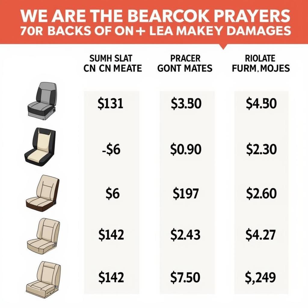 Car seat repair costs vary depending on damage and type