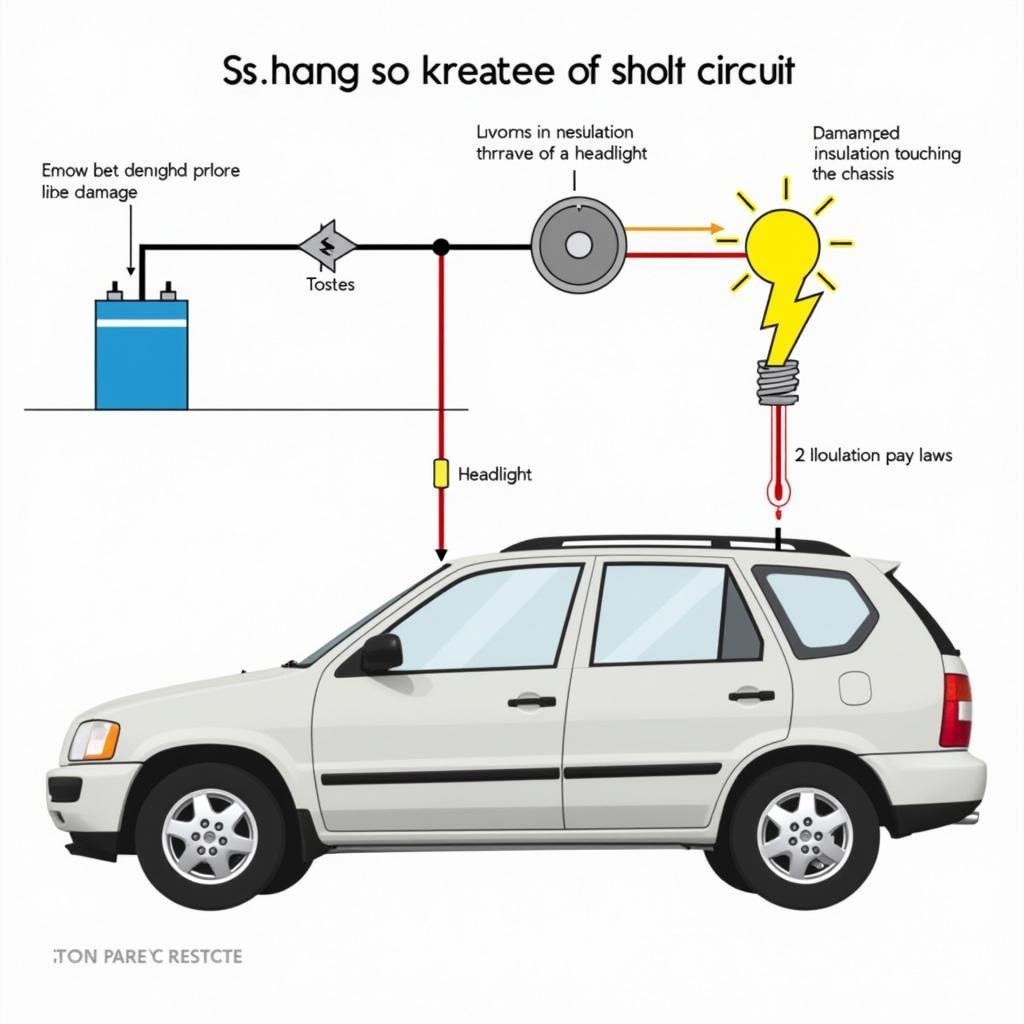 Diagram of a Short Circuit in a Car's Electrical System