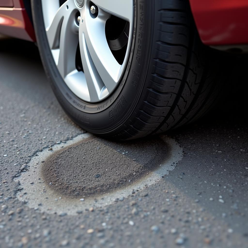 Car Tire Friction on Road