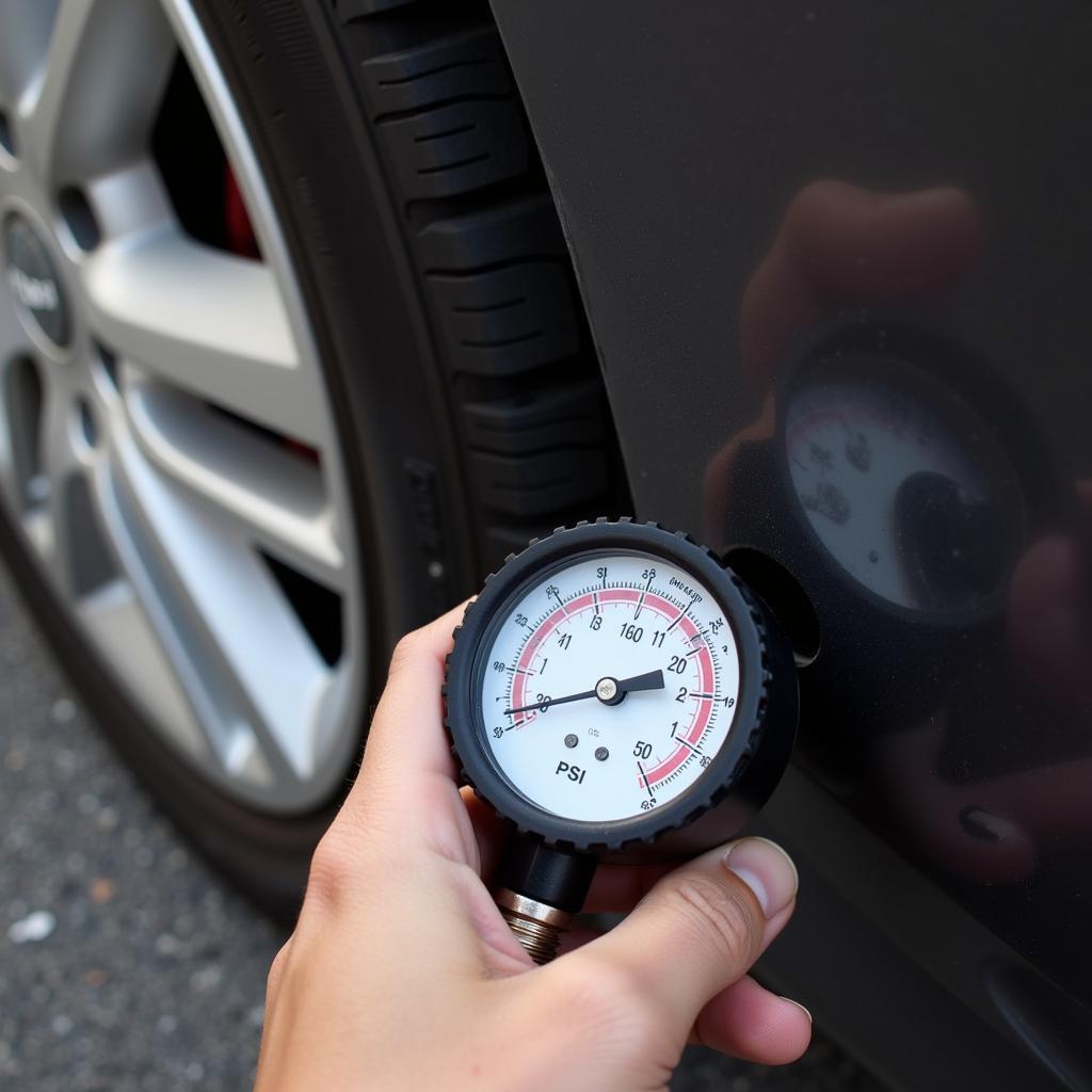 Checking Car Tire Pressure