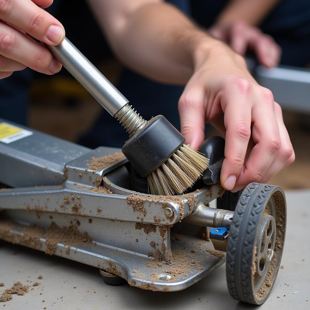 Cleaning a Car Trolley Jack