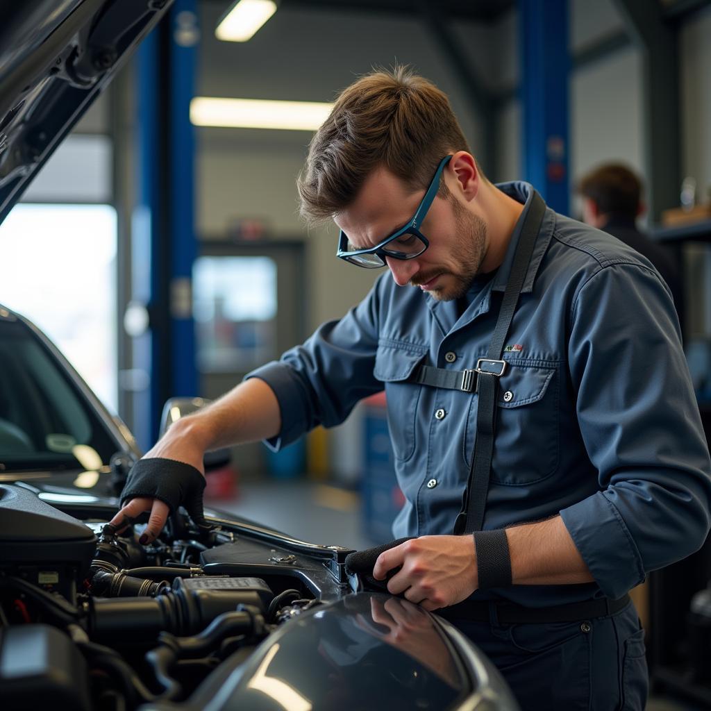 Certified Auto Mechanic Working