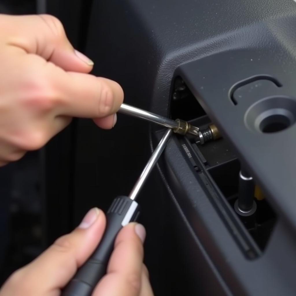 Checking the Car Door Panel for Rattles