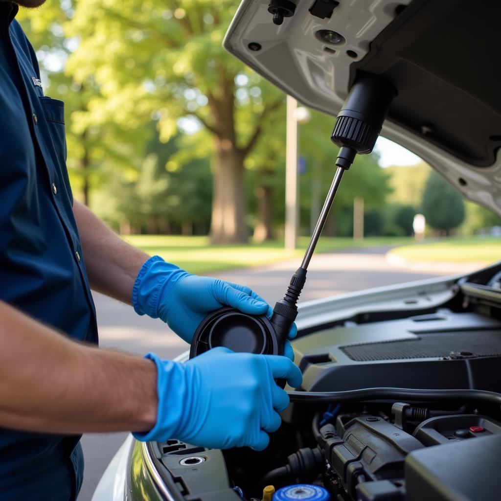 Checking Car Fluids in Willow Grove PA