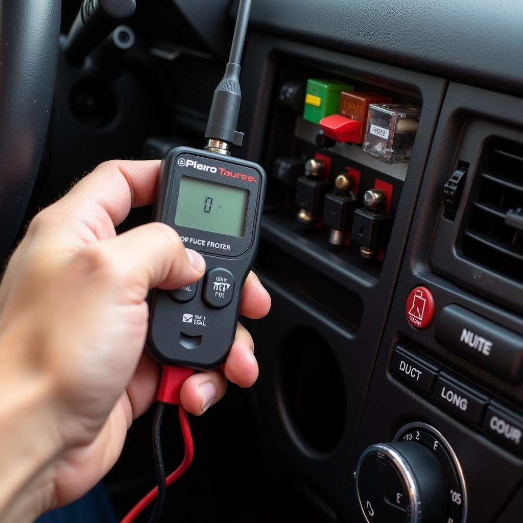 Mechanic Checking Car Radio Fuse