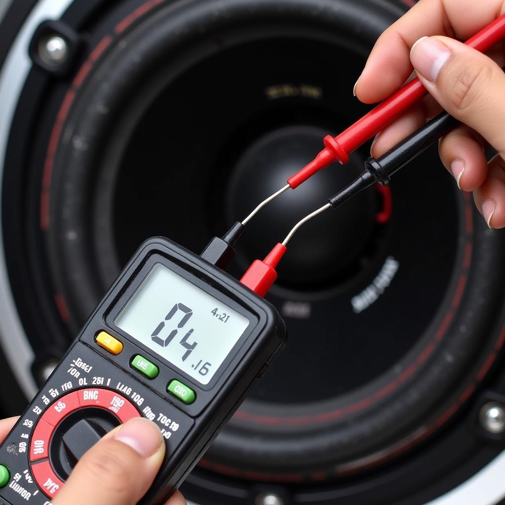 Using a multimeter to check car speaker polarity