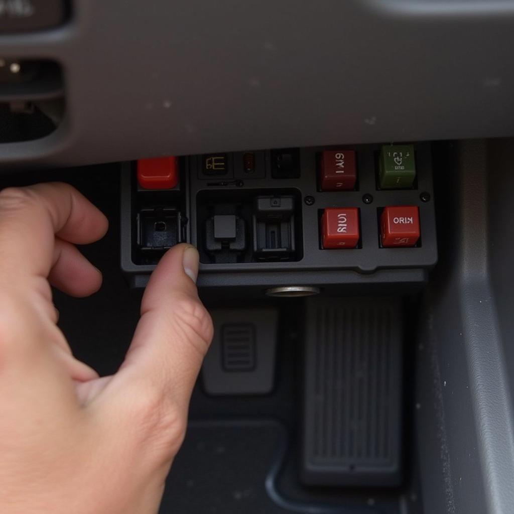 Checking the tail light fuse in a car