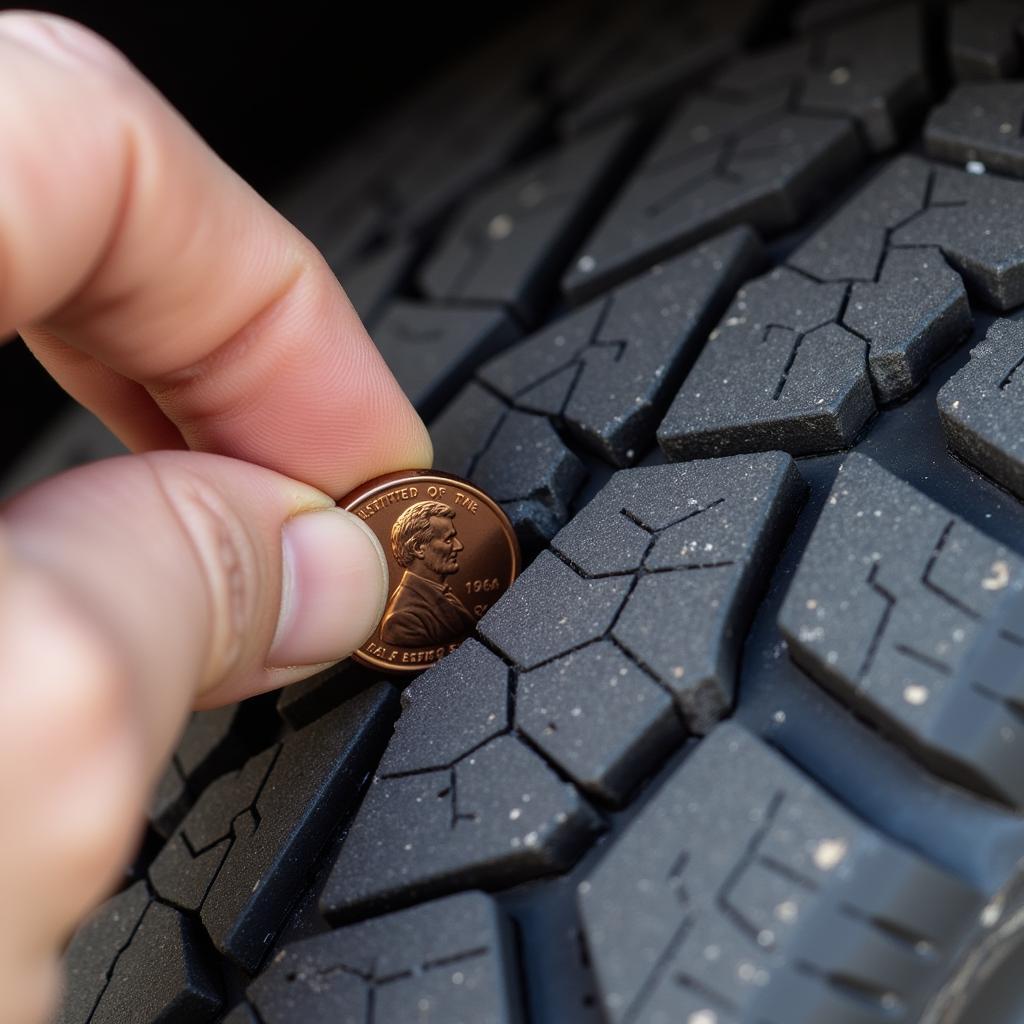 Checking Tire Tread DIY Maintenance