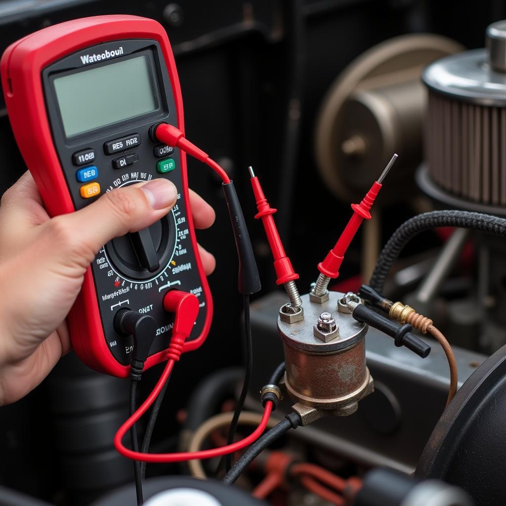 Testing a Classic Car Ignition Coil with Multimeter