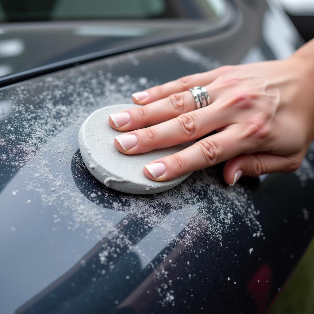 Clay bar treatment for car smudges