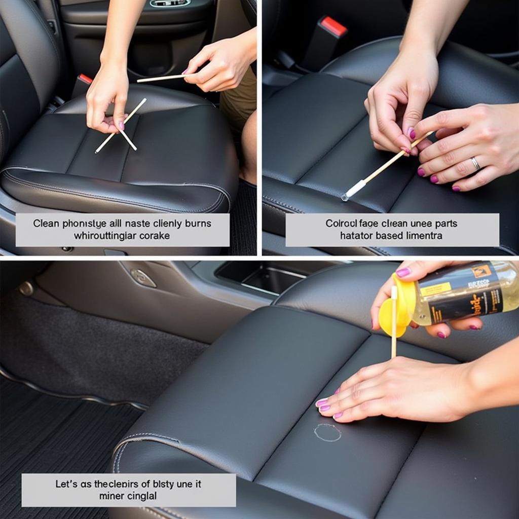 Cleaning a minor cigarette burn on a leather car seat