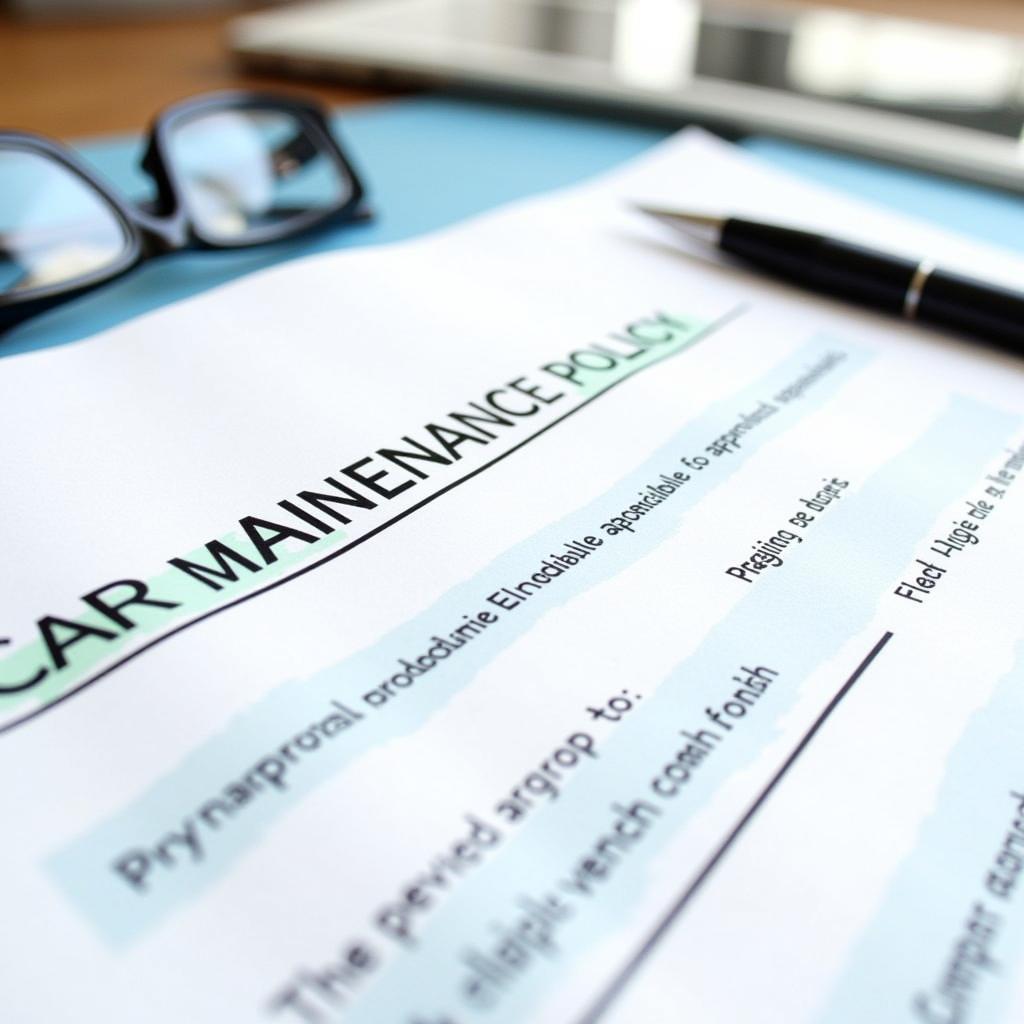 Company Car Maintenance Policy Document