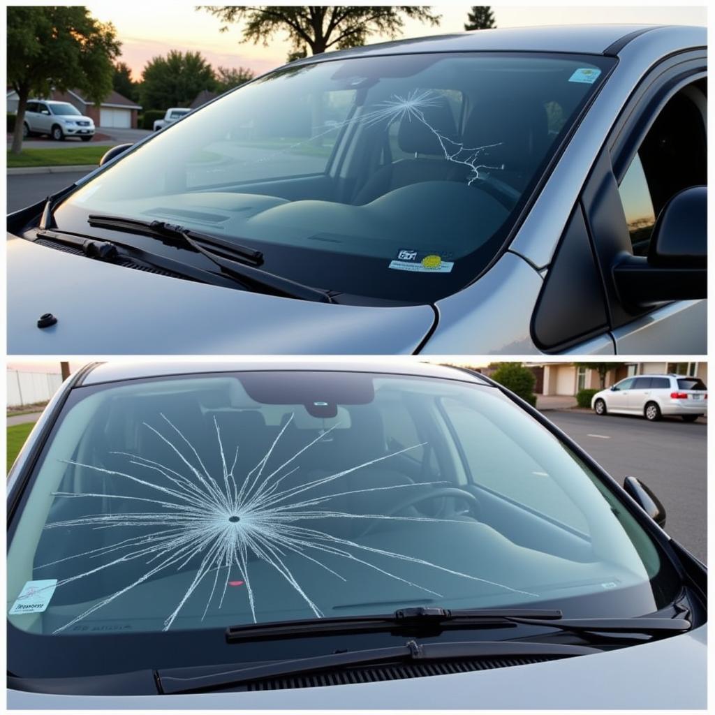 Complex Windshield Damage Requiring Professional Repair