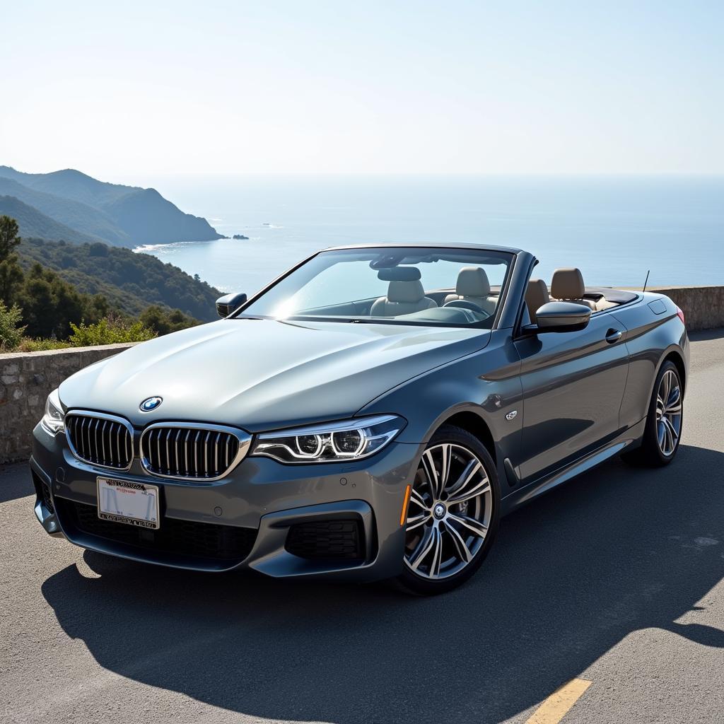 Convertible car with the top down, highlighting the importance of regular maintenance.