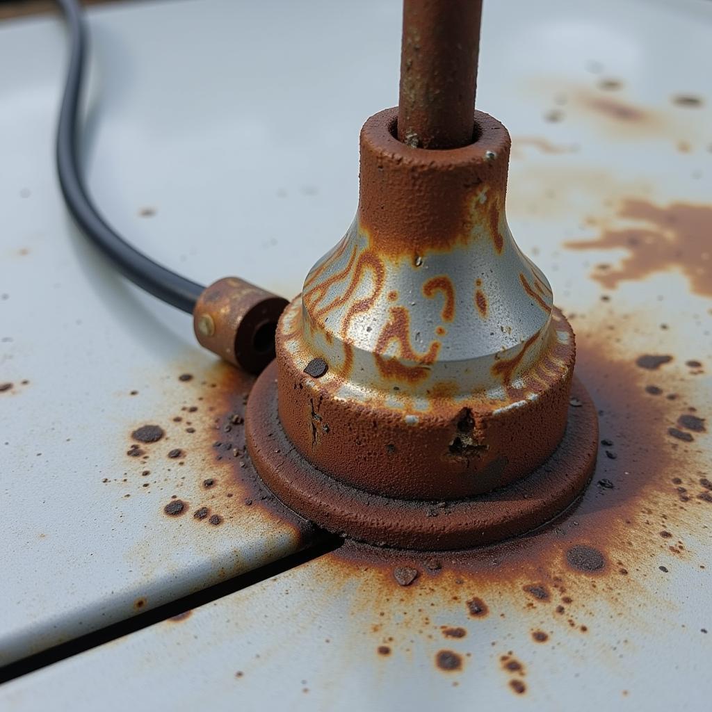 Corroded Car Antenna Base