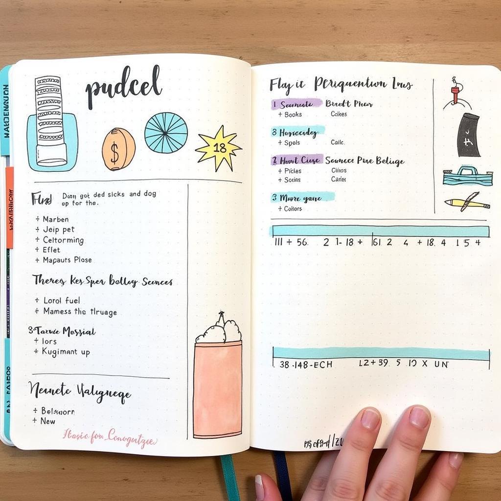 A personalized car maintenance bullet journal spread