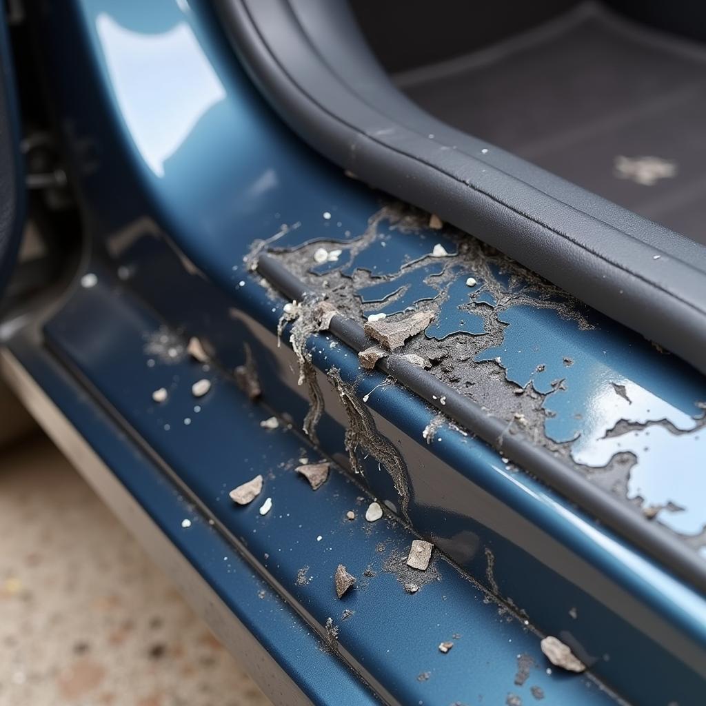 Example of a Damaged Car Door Seal