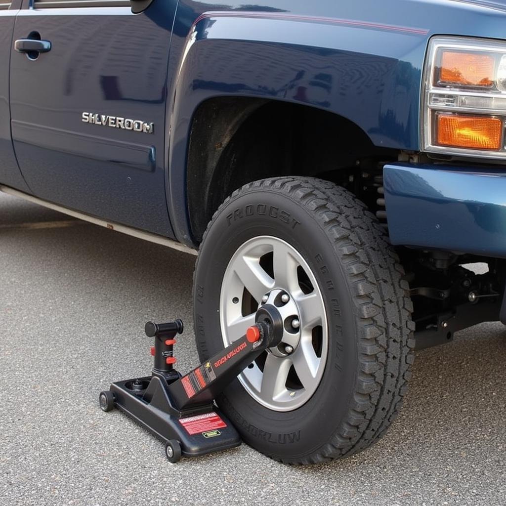 Damaged Jack Point on a Silverado