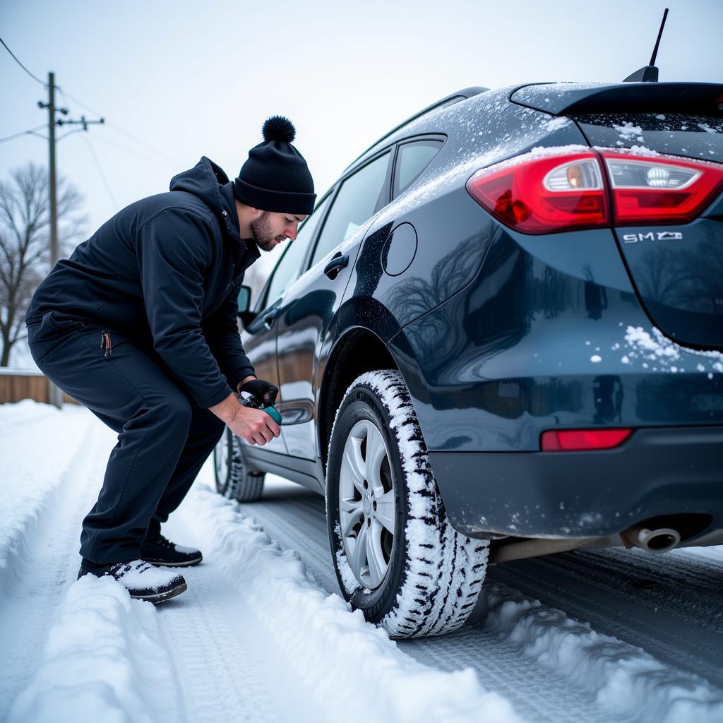 Preparing a car for winter in Dayton, OH