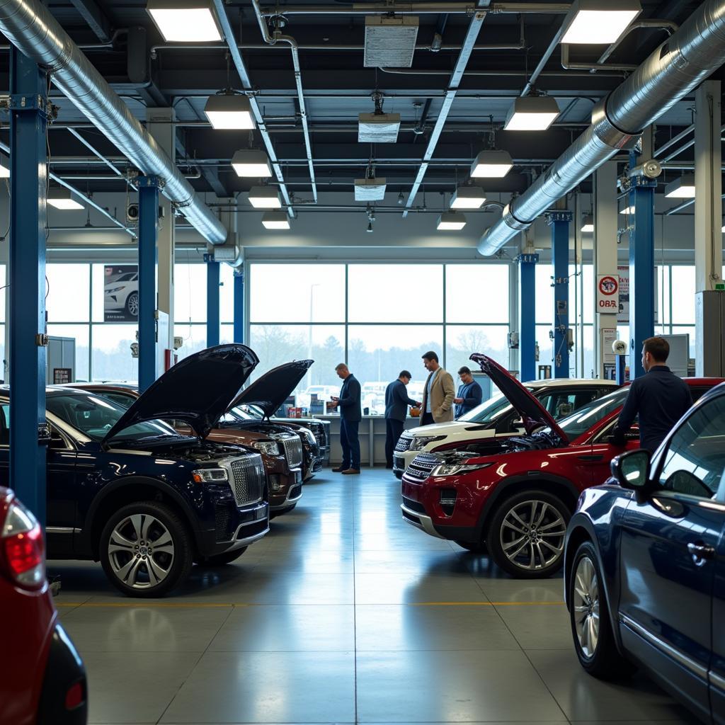 Busy Dealership Service Center