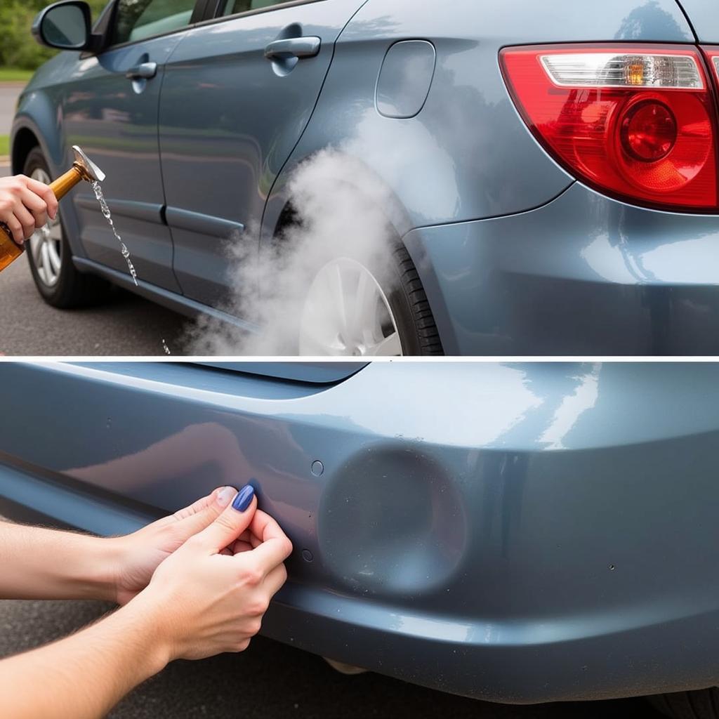 DIY Car Bumper Dent Repair with Hot Water