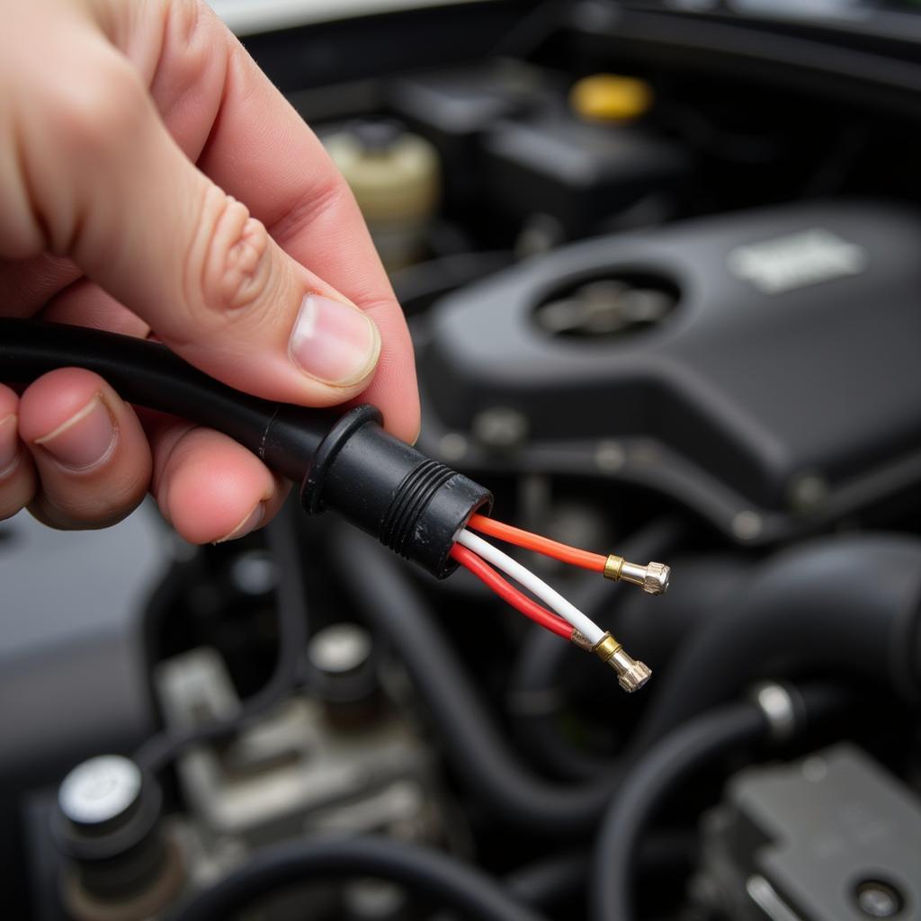 Inspecting Car Plug Wires for Damage