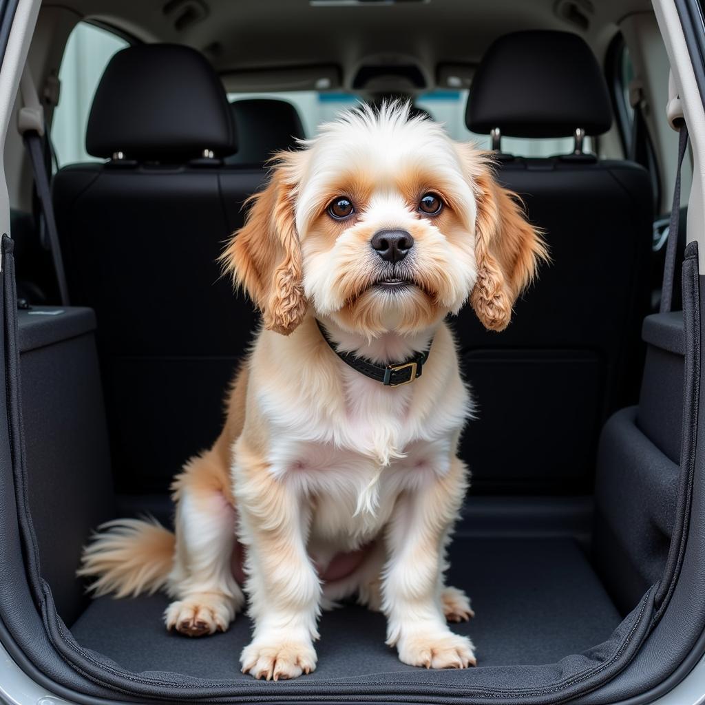 Dog in Car Carrier