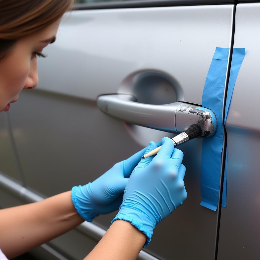 Applying Black Dye to Faded Car Plastic Trim