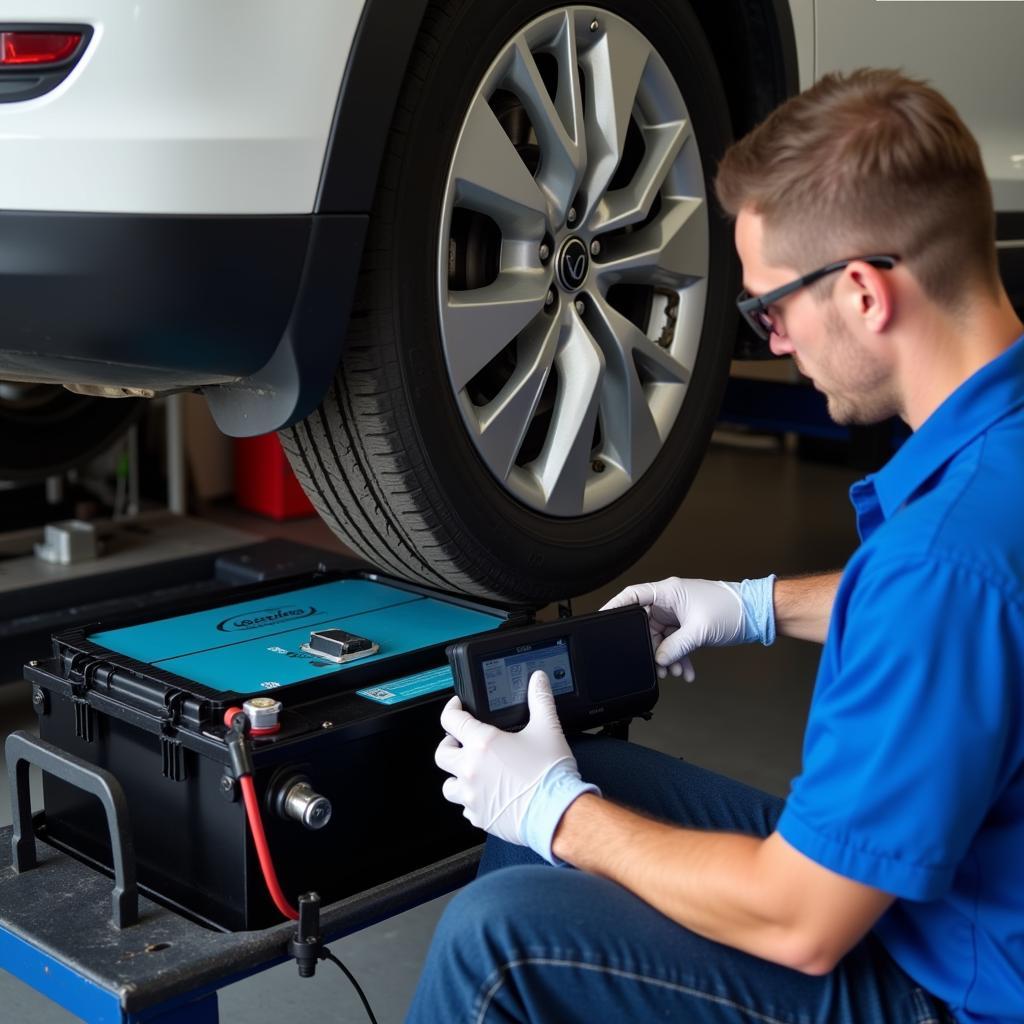 Checking the Battery of an Electric Car