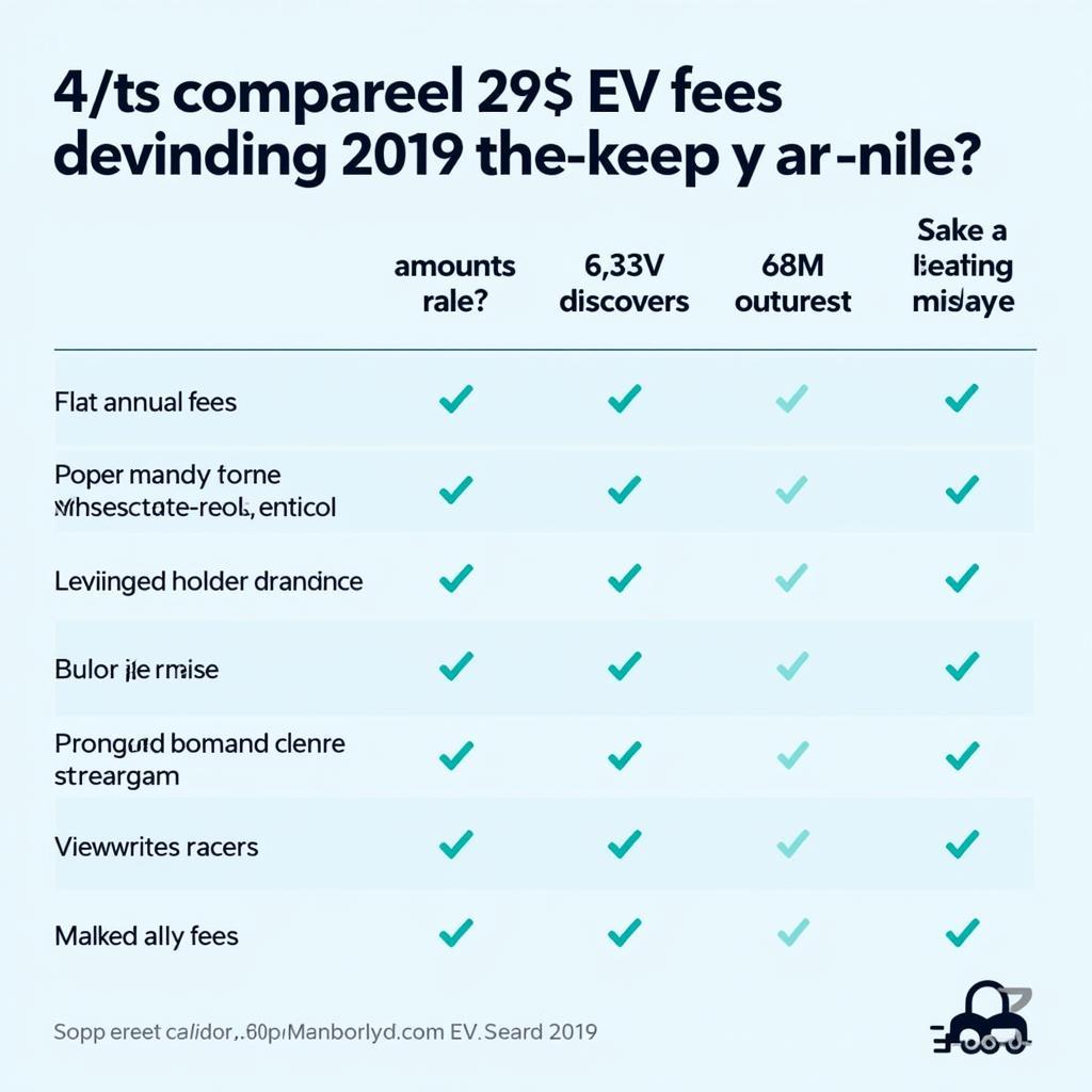 EV Fee Comparison Chart 2019