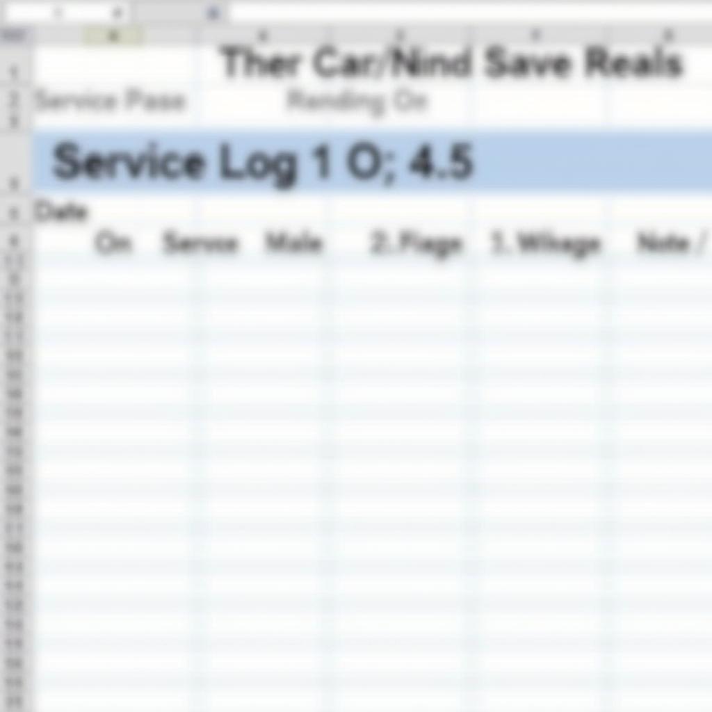 Excel Car Maintenance Template Service Log