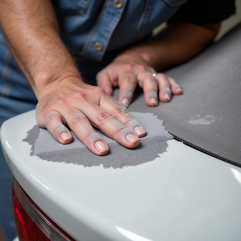 Sanding Repaired Area on Car Spoiler