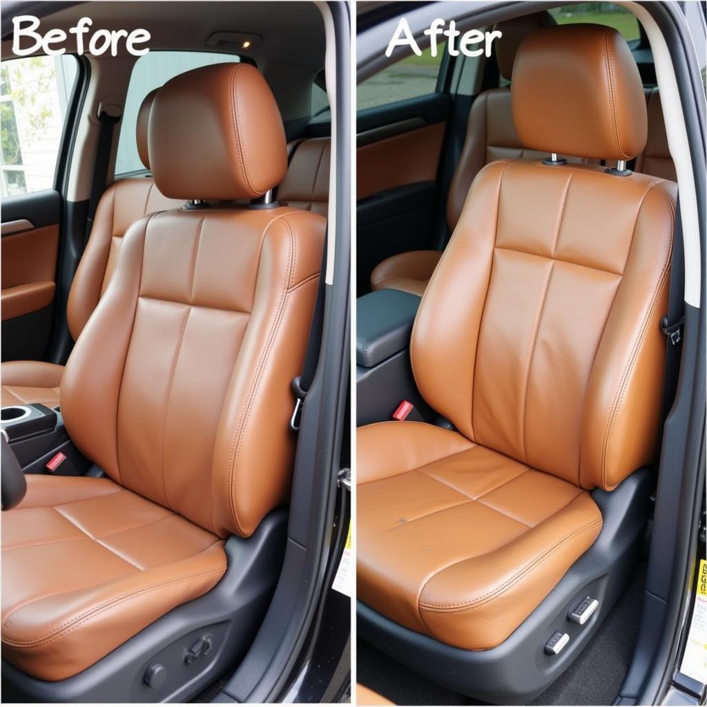 Leather Car Seat Repair Before and After in NJ